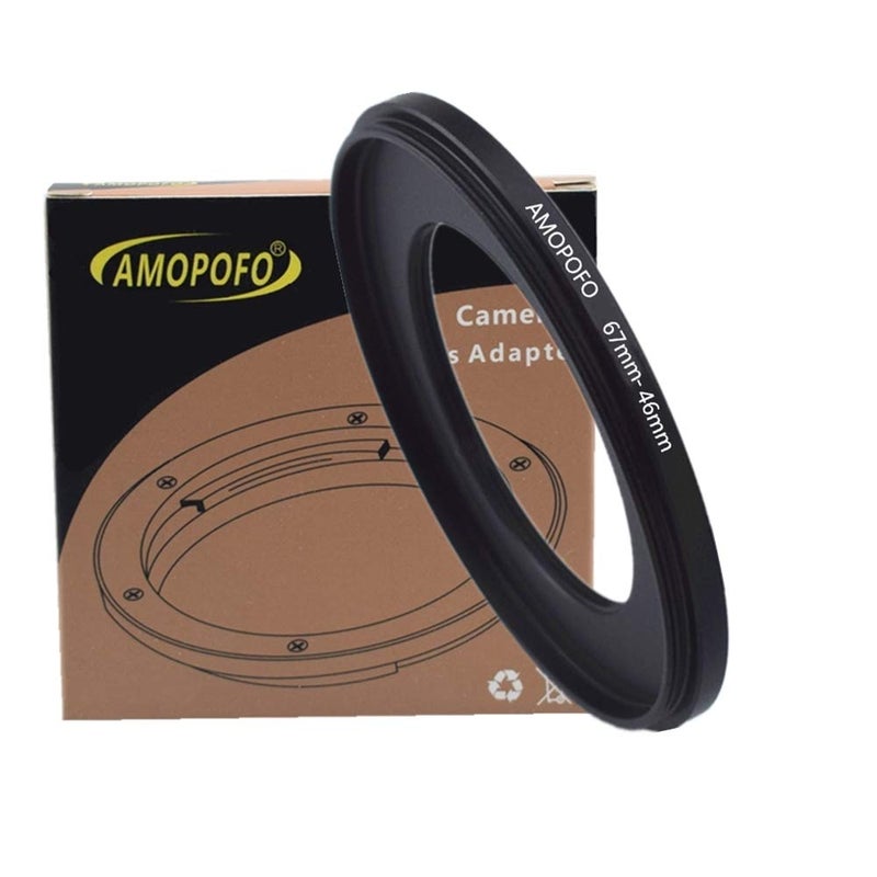 AMOPOFO 67 to 46mm Metal Step Down Rings Filter Adapter for UV,ND,CPL, Compatible with All 67mm Camera Lenses & 46mm Accessories - Image 1